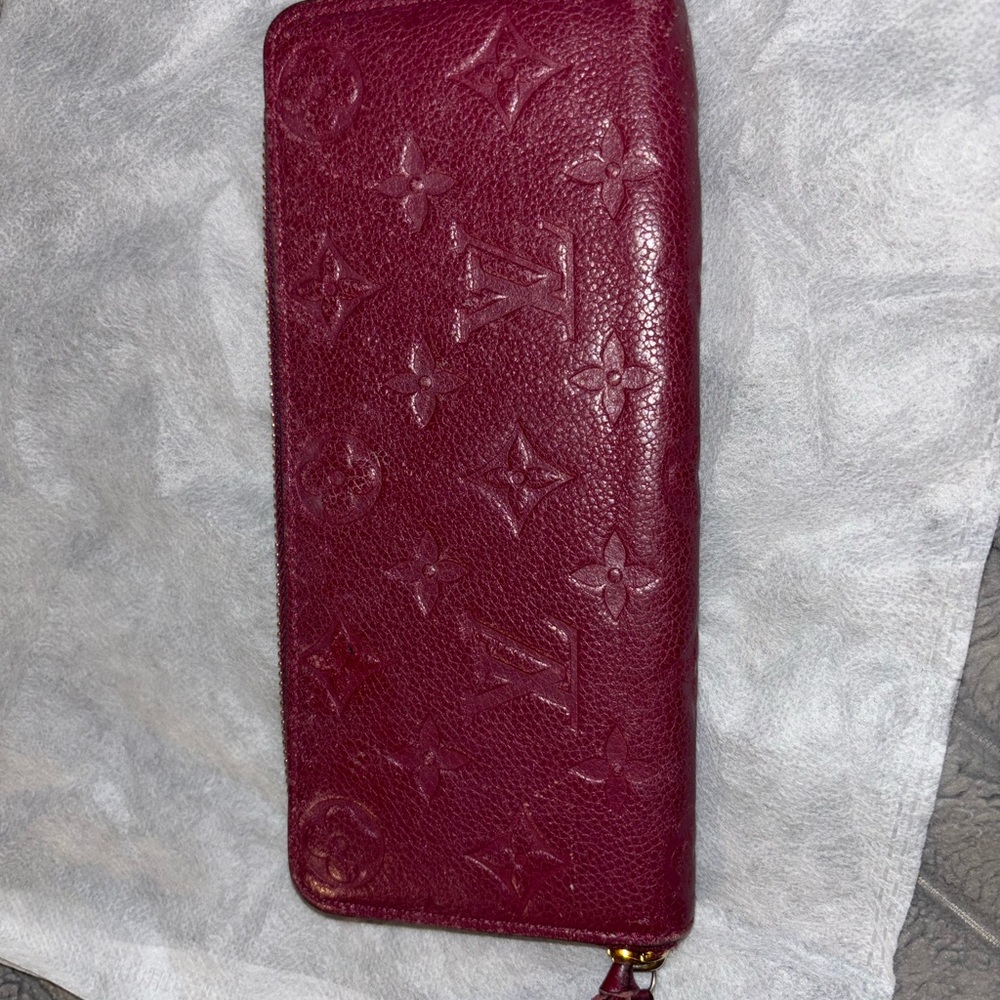 Louis Vuitton Deep Red Embossed Wallet